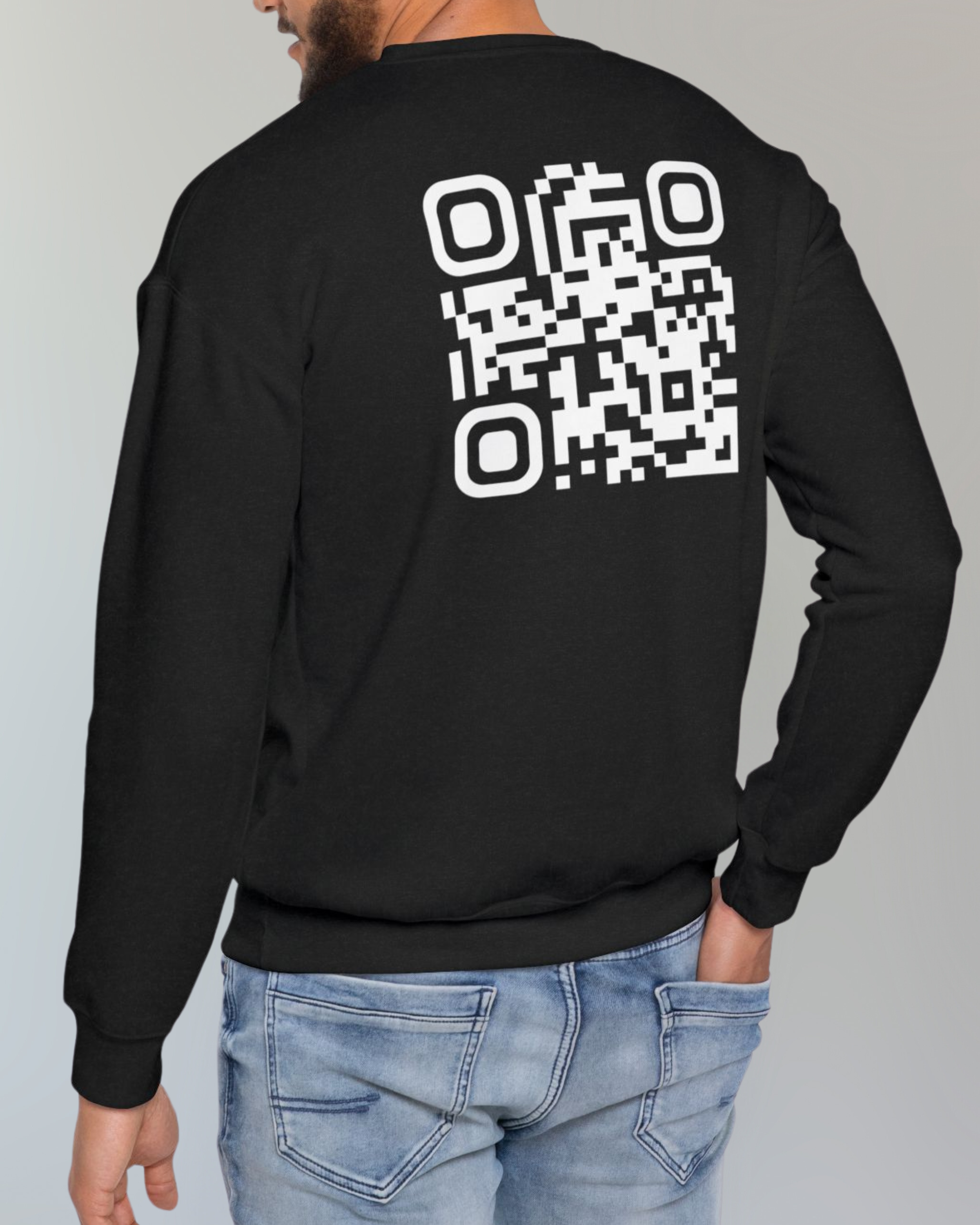 AVANI Sweat Noir⎮QR Blanc