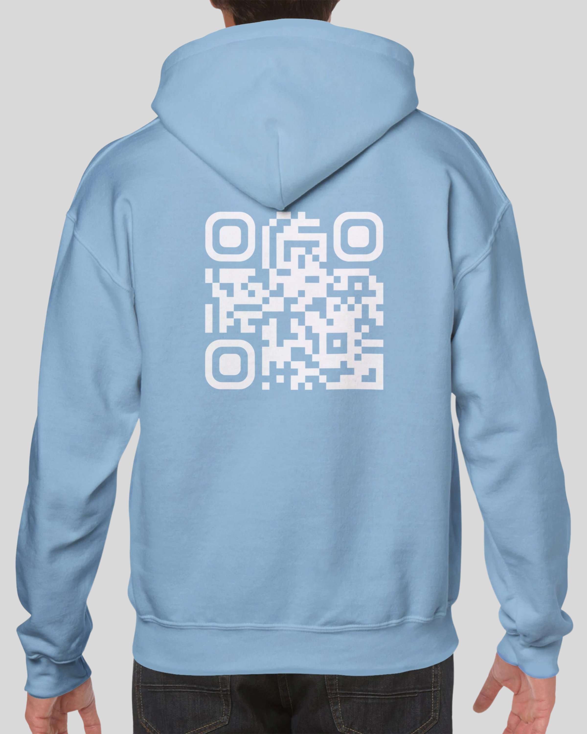 AMARU Sweat Bleu Ciel⎮QR Blanc