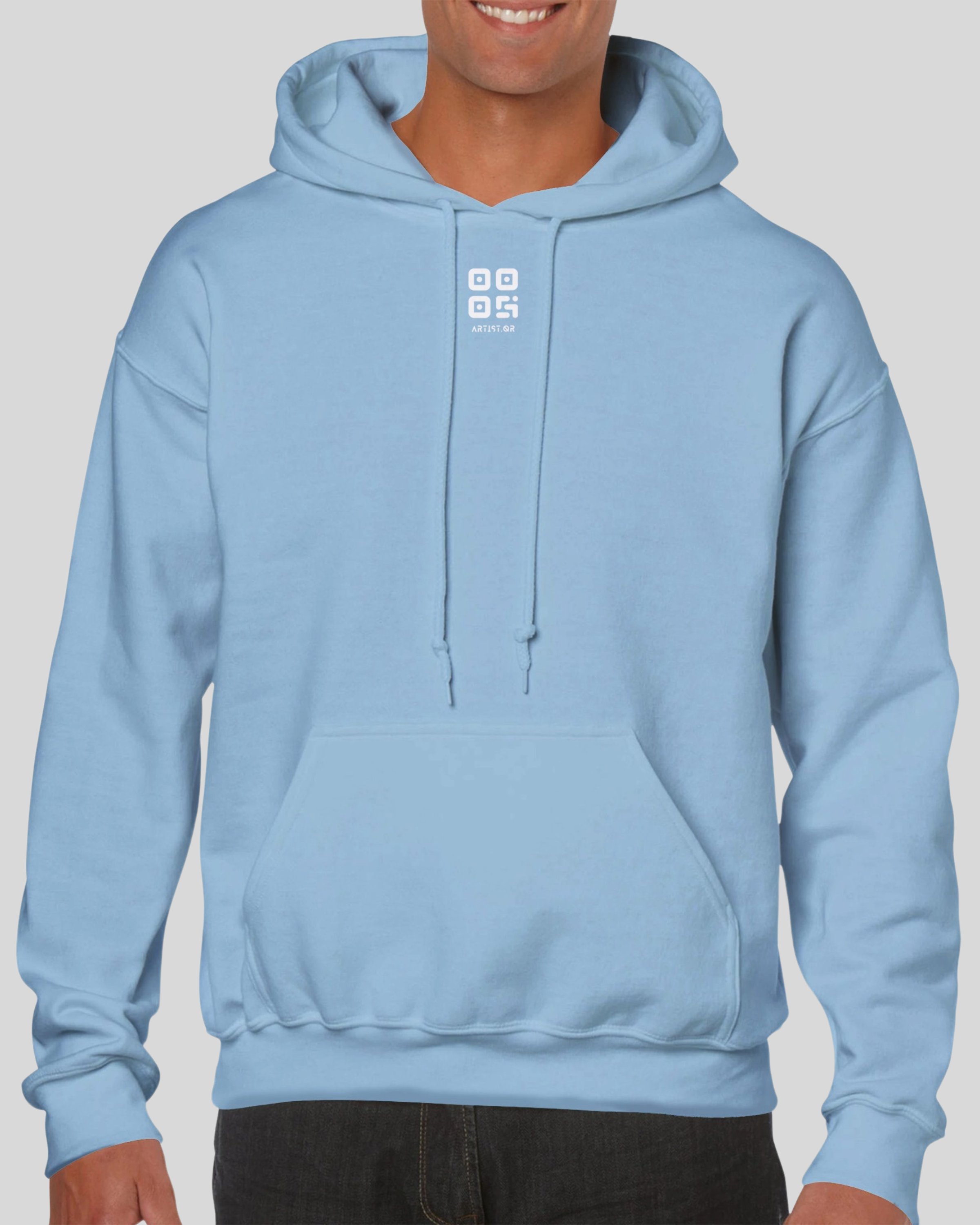 AMARU Sweat Bleu Ciel⎮QR Blanc