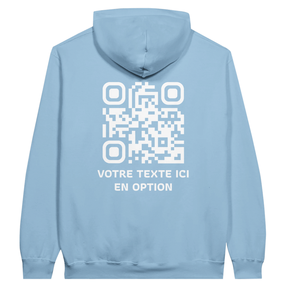 AMARU Sweat Bleu Ciel⎮QR Blanc